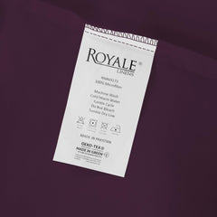 ROYALE LINENS 400 Thread Count 100% American Grown Cotton 4 Piece Sateen Queen Sheet Set - 1 Fitted Sheet, 1 Flat Sheet, 2 Pillow case - Purple Queen Bedsheet - Cotton Sheets - (Queen, Desert Purple)