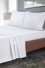 Royale Linen 2 Pack Bulk Flat Sheet Set - Top Sheet - Soft 1800 Microfiber - Wrinkle & Stain Resistant - for Hotel, Massage Table, Hospital, Dorm - Queen Flat Sheet Sold Separately (Queen, White)