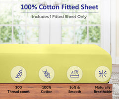 Royale Linens 100% Organic Cotton Percale Weave Super Soft Deep Pocket Bottom Sheets Elastic Sheet Fitted Sheets Only