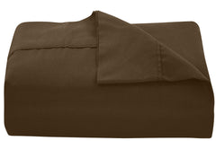 Royale Linens Queen Size Flat Sheet Only - Brushed 1800 Microfiber - Ultra Soft & Breathable - Wrinkle Resistant - Hotel Quality Flat Sheet Sold Separately - Top Sheet for Bed (Queen, Chocolate)