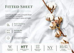 144TC cotton fitted sheet White