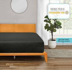Royale Linens 100% Organic Cotton Percale Weave Super Soft Deep Pocket Bottom Sheets Elastic Sheet Fitted Sheets Only