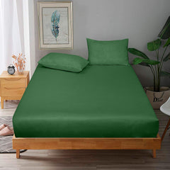 Royale Linens 100% Organic Cotton Percale Weave Super Soft Deep Pocket Bottom Sheets Elastic Sheet Fitted Sheets Only