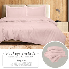 ROYALE LINENS White Duvet Cover - Duvet Cover Set - 3 Piece Double Brushed Duvet Covers with Zipper Closure, 1 Duvet Cover and 2 Pillow Shams
