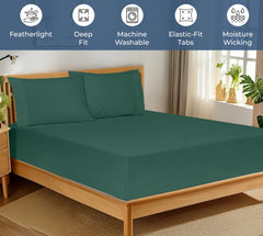 200TC cotton fitted sheet hunter-green