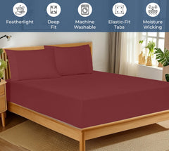 200TC cotton fitted sheet red
