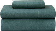 ROYALE LINENS 300 Thread Count 100% Long Staple Combed Cotton Textured Sheet Set - 3 Piece Twin Bed Sheet - 1 Fitted Sheet, 1 Flat Sheet, 1 Pillow case - Cool & Crisp Sheet Set(Textured Green)