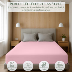 144TC cotton fitted sheet Pink