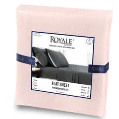 ROYALE LINENS Queen Size Flat Sheet Only - Brushed 1800 Microfiber - Ultra Soft & Breathable - Wrinkle & Stain Resistant - Hotel Quality Flat Sheet Sold Separately - Top Sheet for Bed - (Queen, Pink)