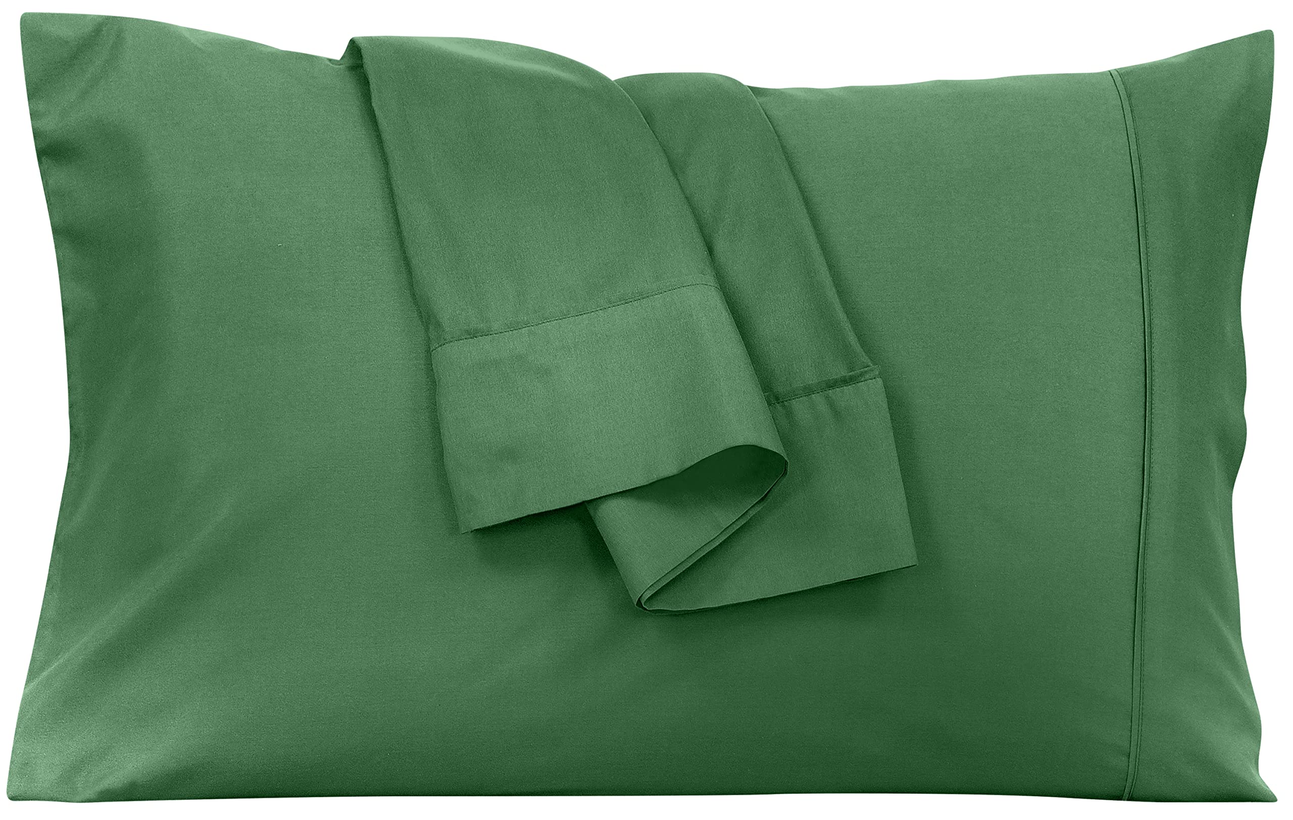 Royale Linens Pillowcase Set of 2 - Bed Pillow Cover - Pillowcases - 1800 Brushed Microfiber, Wrinkle & Fade Resistant - Soft & Cozy- Pillow Case (Hunter Green)
