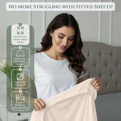 144TC cotton fitted sheet Sand