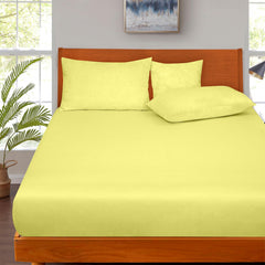 Royale Linens 100% Organic Cotton Percale Weave Super Soft Deep Pocket Bottom Sheets Elastic Sheet Fitted Sheets Only