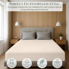 144TC cotton fitted sheet Sand