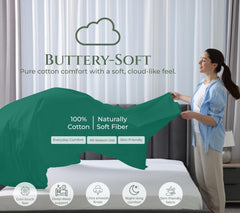 144TC cotton flat sheet Hunter Green
