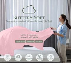 144TC cotton flat sheet Pink