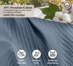 Royale Linens Cotton Waffle Blanket - Breathable And Soft, Lightweight And Cozy Waffle Weave Bed Blanket For All Season