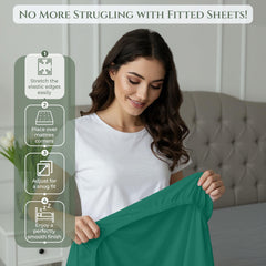 144TC cotton fitted sheet Hunter Green