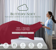 144TC cotton flat sheet Red