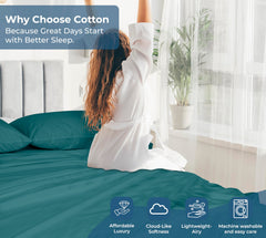 200TC cotton flat sheet Teal - image 7
