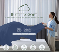 144TC cotton flat sheet Navy
