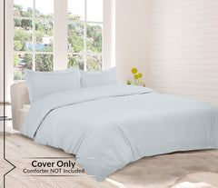 ROYALE LINENS White Duvet Cover - Duvet Cover Set - 3 Piece Double Brushed Duvet Covers with Zipper Closure, 1 Duvet Cover and 2 Pillow Shams
