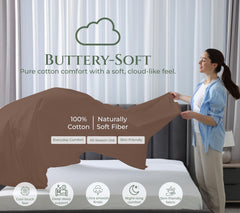 144TC cotton flat sheet Chocolate