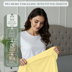 144TC cotton fitted sheet Yellow