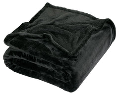 Royale Linens Fleece Blanket Kids Size - Fleece Bed Blanket - All Season Warm Lightweight Super Soft Anti Static Throw Blanket - Black Blanket - Hotel Quality- Blanket For Couch (43x55 Inches, Black)