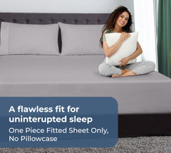 200TC cotton fitted sheet silver