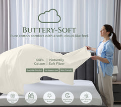144TC cotton flat sheet Ivory