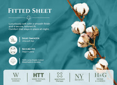 144TC cotton fitted sheet Teal