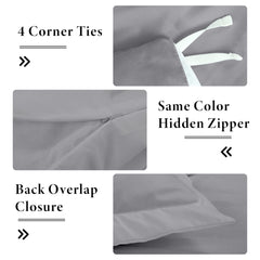 ROYALE LINENS White Duvet Cover - Duvet Cover Set - 3 Piece Double Brushed Duvet Covers with Zipper Closure, 1 Duvet Cover and 2 Pillow Shams