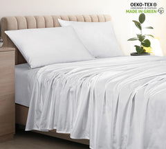 400 Thread Count 100% American Grown Cotton Flat Sheet - Cooling Sheets - Queen Sheets - Luxury Sateen Weave - Queen Flat Sheet Sold Separately - Soft White Flat Sheet Only (Queen, Signature White)