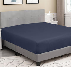 Royale Linens 100% Organic Cotton Percale Weave Super Soft Deep Pocket Bottom Sheets Elastic Sheet Fitted Sheets Only