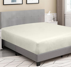 Royale Linens 100% Organic Cotton Percale Weave Super Soft Deep Pocket Bottom Sheets Elastic Sheet Fitted Sheets Only