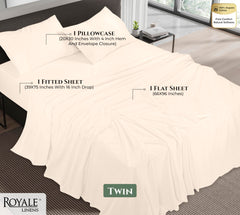 Royale Linens 144 thread Count 100% Cotton Sheet Set