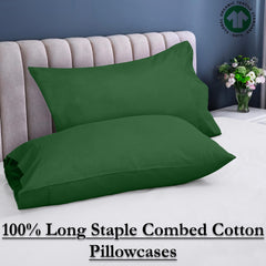 ROYALE LINENS 300 thread Count 100% Long Staple Combed Cotton Pillowcases Set Of 2 - Ultra Soft - Queen Bed Pillow Cover - 20"x30" - Breathable, Cool & Crisp Percale White Pillow Cases