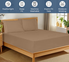 200TC cotton fitted sheet chocolate