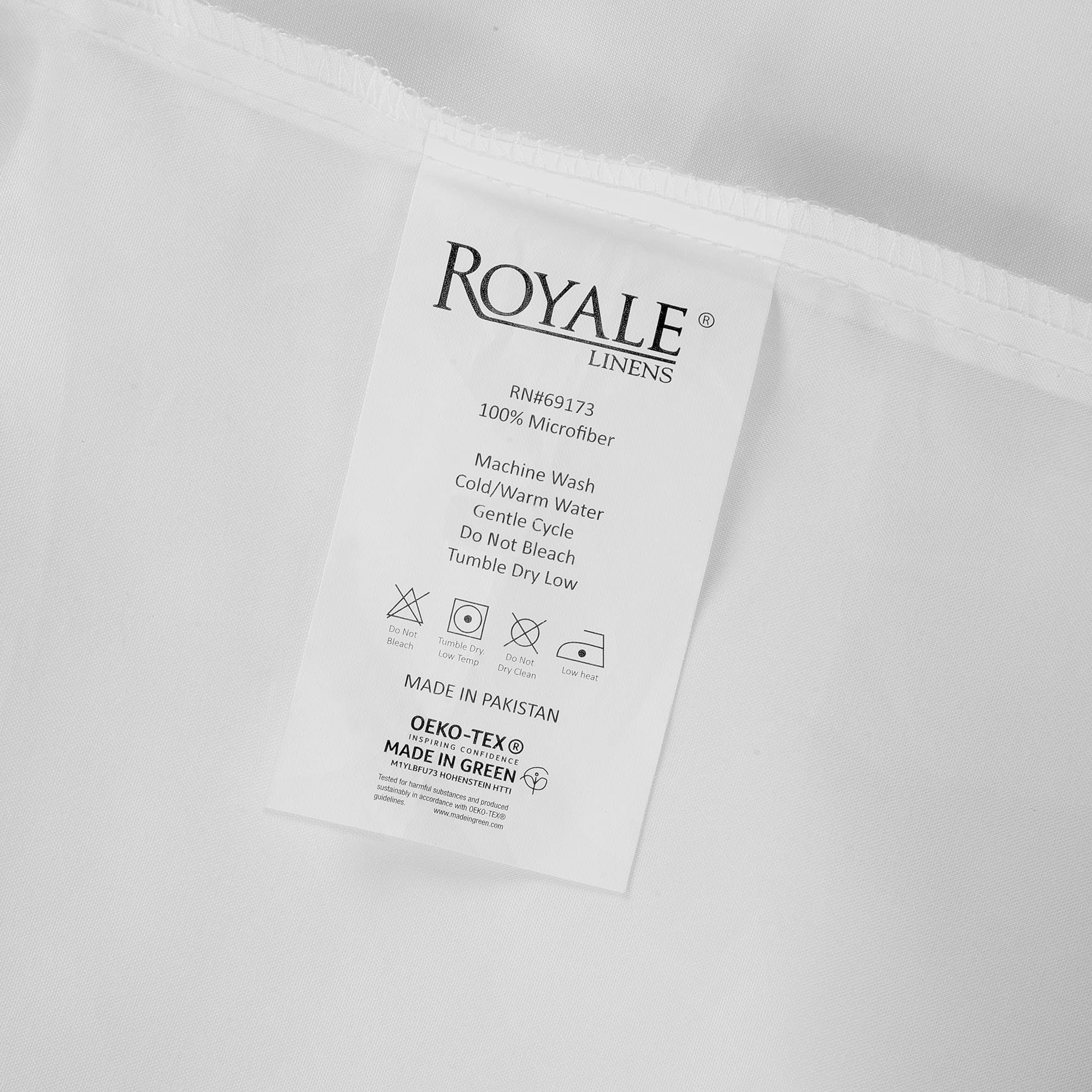 Royale Linens 6 Pack Queen Fitted Sheet Set - Bottom Sheet - Ultra Soft & Breathable - Brushed 1800 Microfiber - Wrinkle & Stain Resistant - Hotel Quality Deep Pocket Stretch Up to 16" (Queen, White)