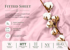144TC cotton fitted sheet Pink