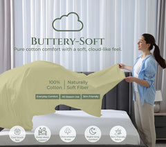 144TC cotton flat sheet Sage Green