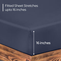Royale Linens 100% Organic Cotton Percale Weave Super Soft Deep Pocket Bottom Sheets Elastic Sheet Fitted Sheets Only