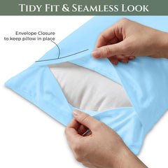 144TC cotton pillowcases Lake Blue