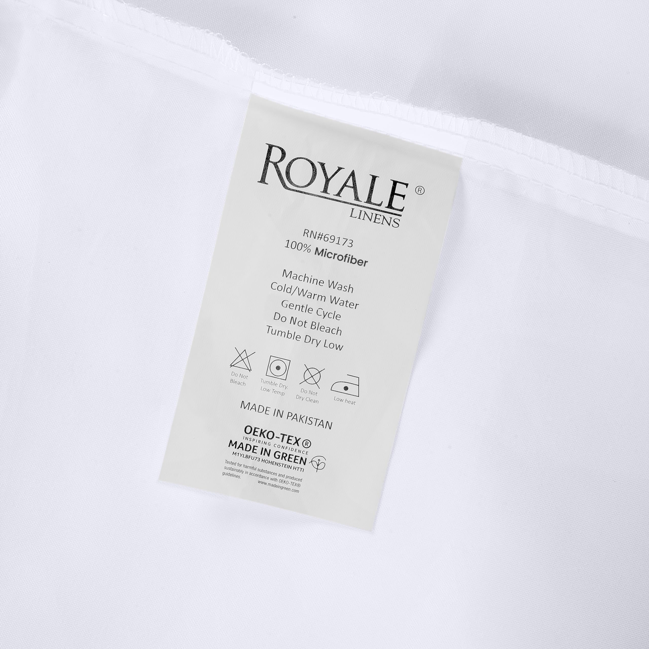 Royale Linens Fitted Sheet Queen - Brushed Hotel Quality 1800 Ultra-Soft Wrinkle & Fade Resistant - Bottom Sheet - Deep Pocket Stretches Up to 16" - Fitted Sheet Only - Elastic Sheet (Queen, White)