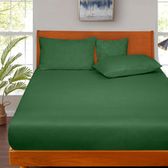 Royale Linens 100% Organic Cotton Percale Weave Super Soft Deep Pocket Bottom Sheets Elastic Sheet Fitted Sheets Only