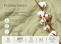 144TC cotton fitted sheet Sage Green