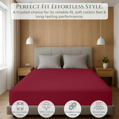 144TC cotton fitted sheet Red