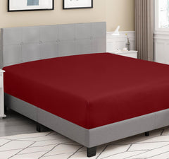 Royale Linens 100% Organic Cotton Percale Weave Super Soft Deep Pocket Bottom Sheets Elastic Sheet Fitted Sheets Only