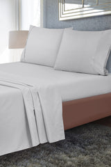 Royale Linen 2 Pack Bulk Flat Sheet Set - Top Sheet - Soft 1800 Microfiber - Wrinkle & Stain Resistant - for Hotel, Massage Table, Hospital, Dorm - Queen Flat Sheet Sold Separately (Queen, Silver)