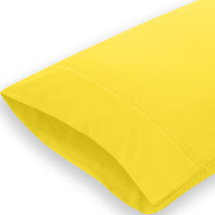 Royale Linens Queen Pillowcase Set of 2 - Bed Pillow Cover - 20" x 30" - Pillowcases - 1800 Brushed Microfiber, Wrinkle & Fade Resistant - Soft & Cozy- Queen Size Pillow Case (Queen, Yellow)